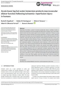 Acute lower leg hot water immersion protects macrovascular dilator function following Ischemia-reperfusion injury in humans