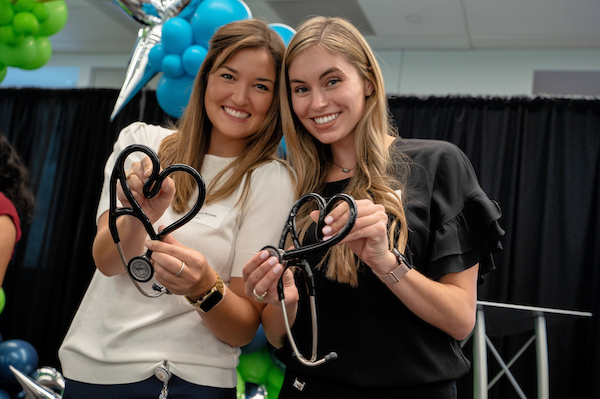 Students with stethoscopes