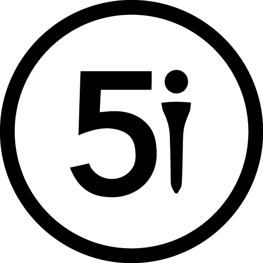 black and white five in a circle