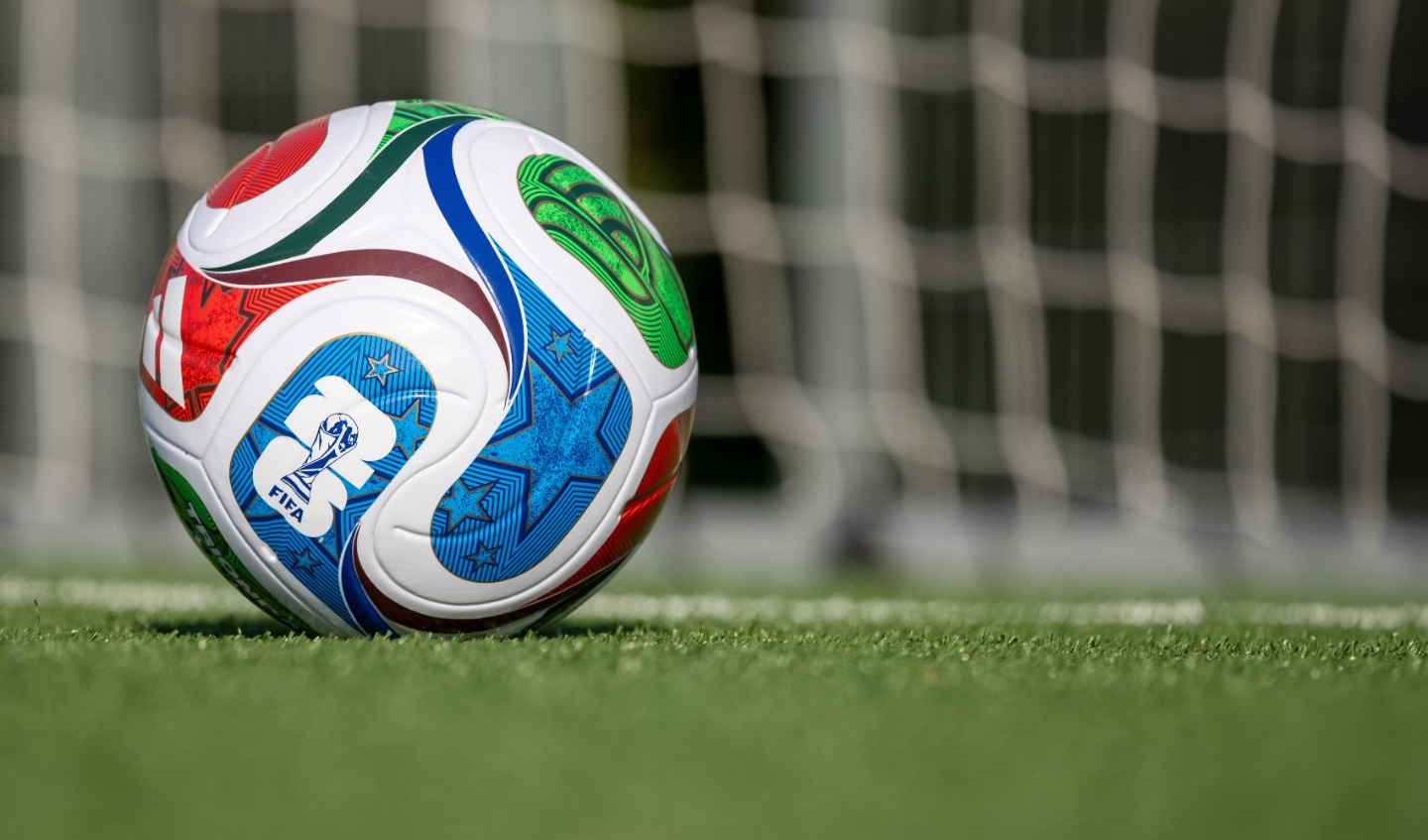 FIFA soccer ball on field