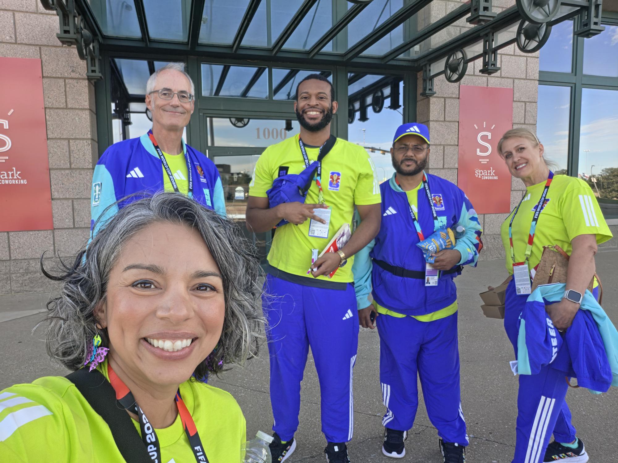 Annabel with FIFA volunteers