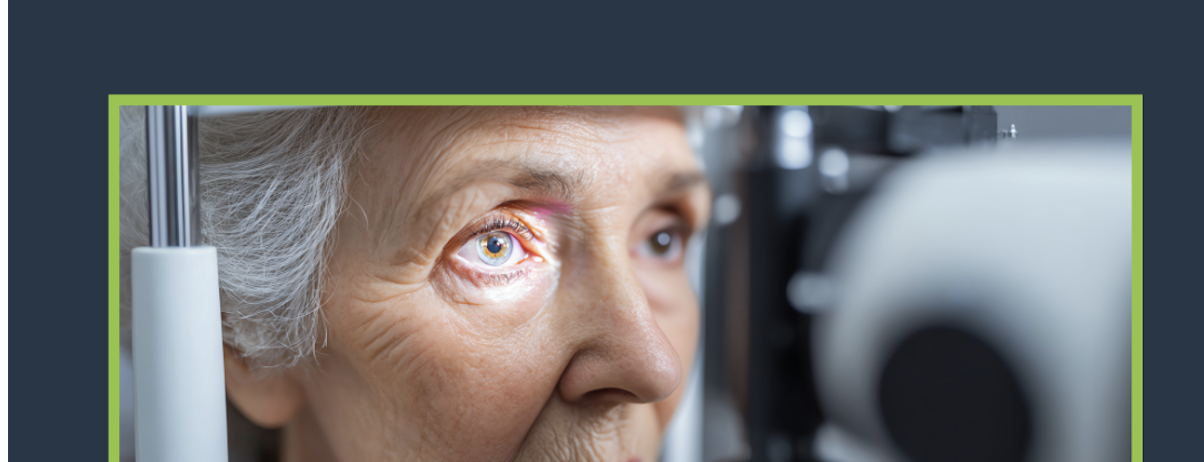 Woman whose eye is being examined